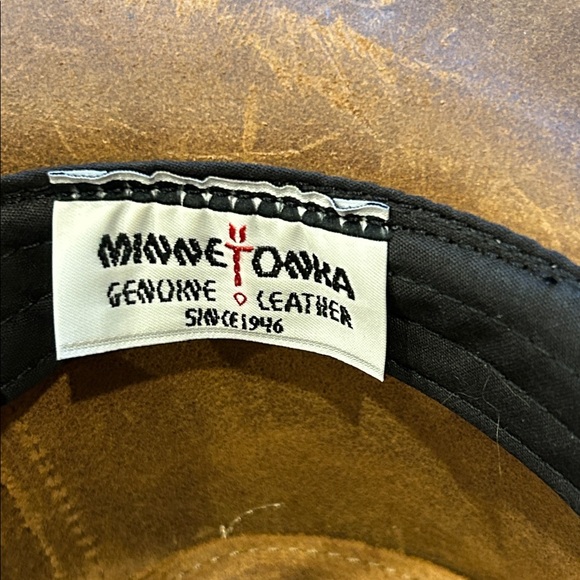 Minnetonka Brown Leather Outback Hat - Picture 7 of 8